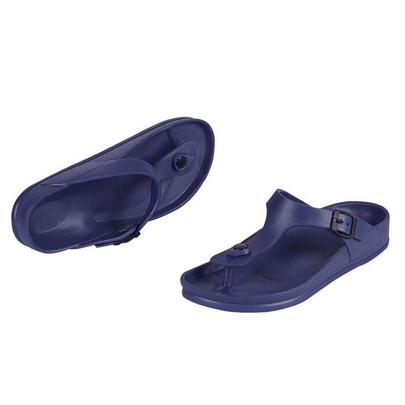 FUNKYMONKEY EVA Flip Flops Waterproof Adjustable Thong Sandals for Mens and Womens (8 M US, Navy/Flipflops) - Image 5